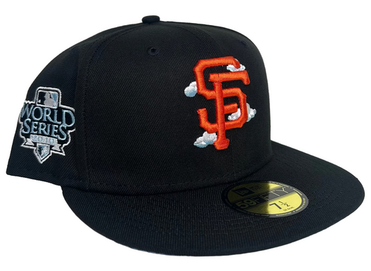 New Era San Francisco Giants "Cloud" 2010 World Series 59FIFTY fitted hat in black.