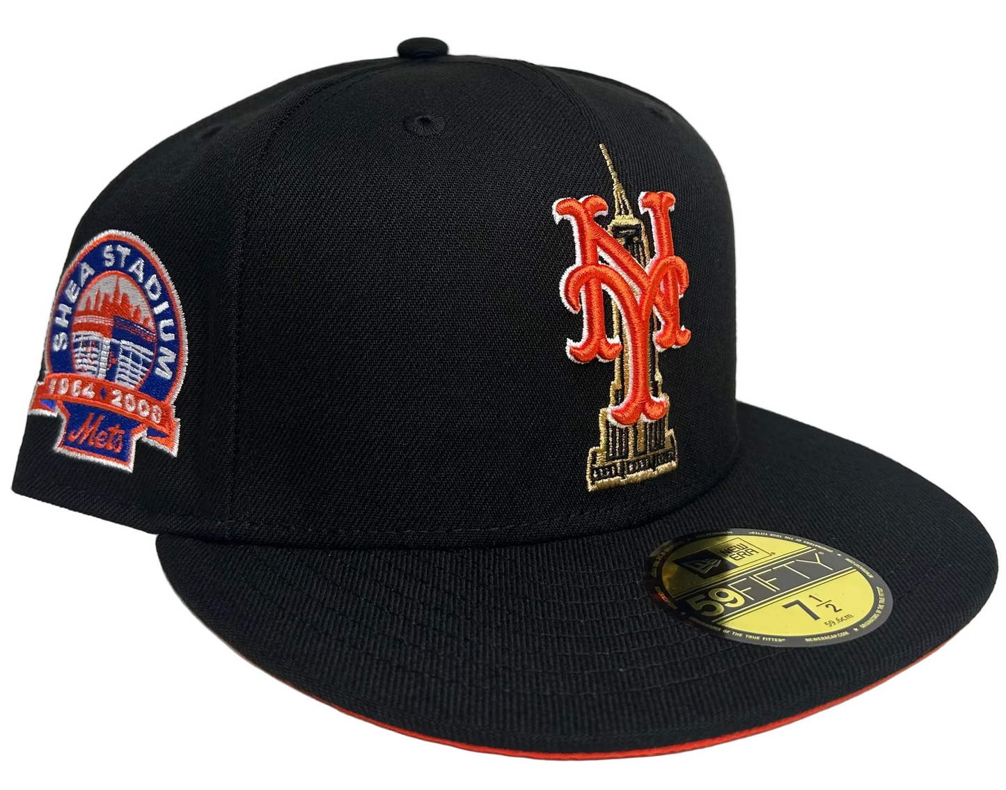 New Era New York Mets 59FIFTY fitted hat featuring a Shea Stadium side patch and a special Empire State Building logo design.