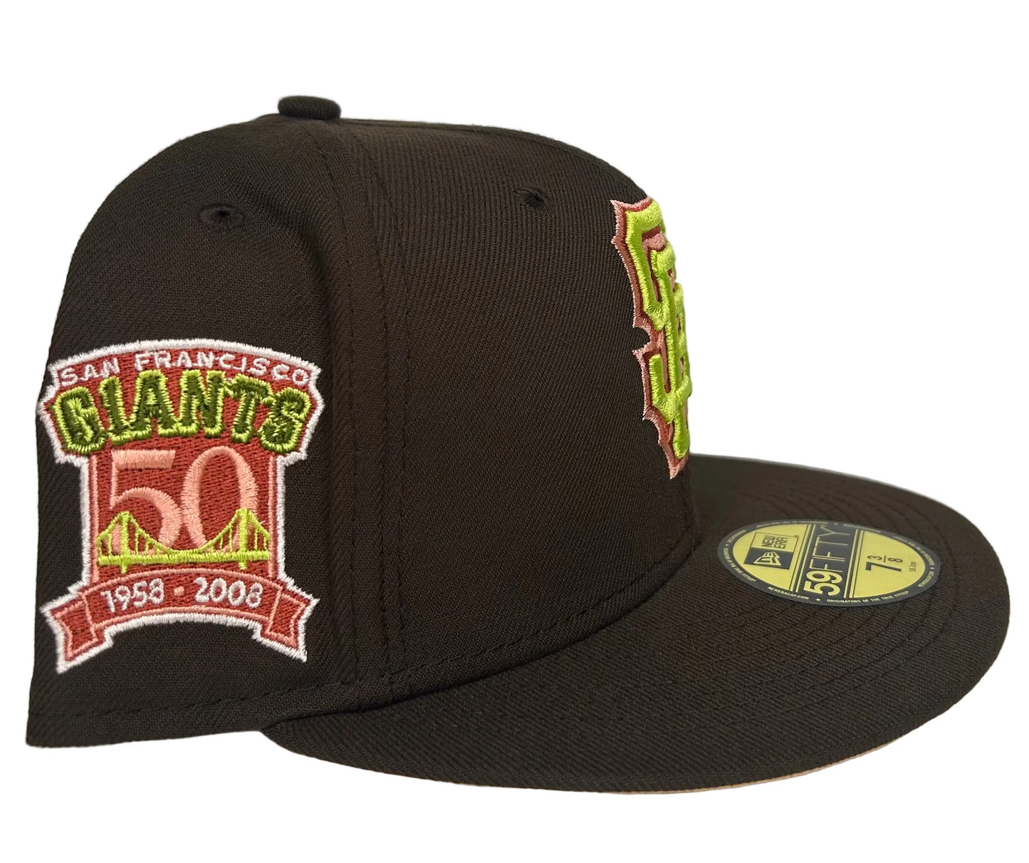 NEW ERA SAN FRANCISCO GIANTS 60TH ANNIVERSARY BLACK THROWBACK EDITION 59FIFTY FITTED HAT.