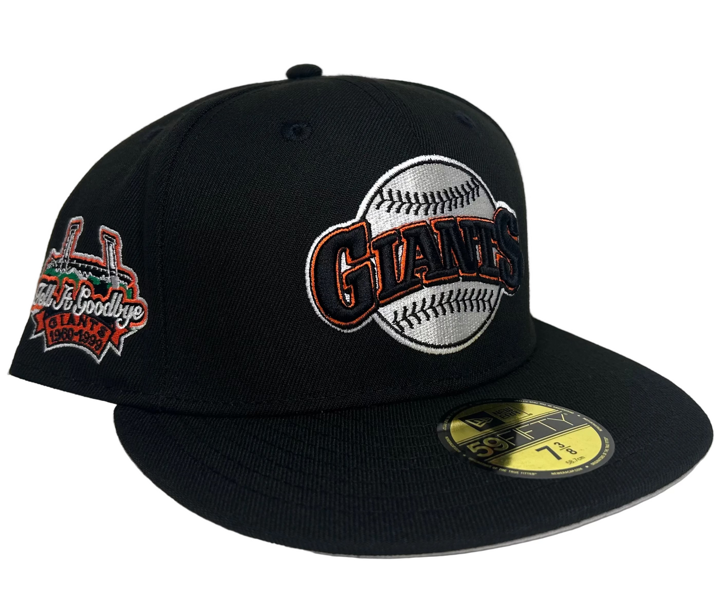 New Era San Francisco Giants 59FIFTY fitted hat, featuring the team's batting practice logo W/ a side patch “Tell it Goodbye.”