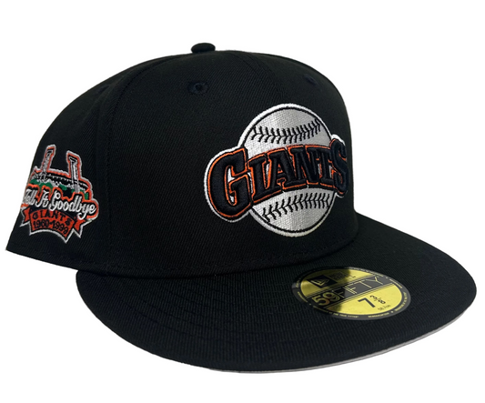 New Era San Francisco Giants 59FIFTY fitted hat, featuring the team's batting practice logo W/ a side patch “Tell it Goodbye.”