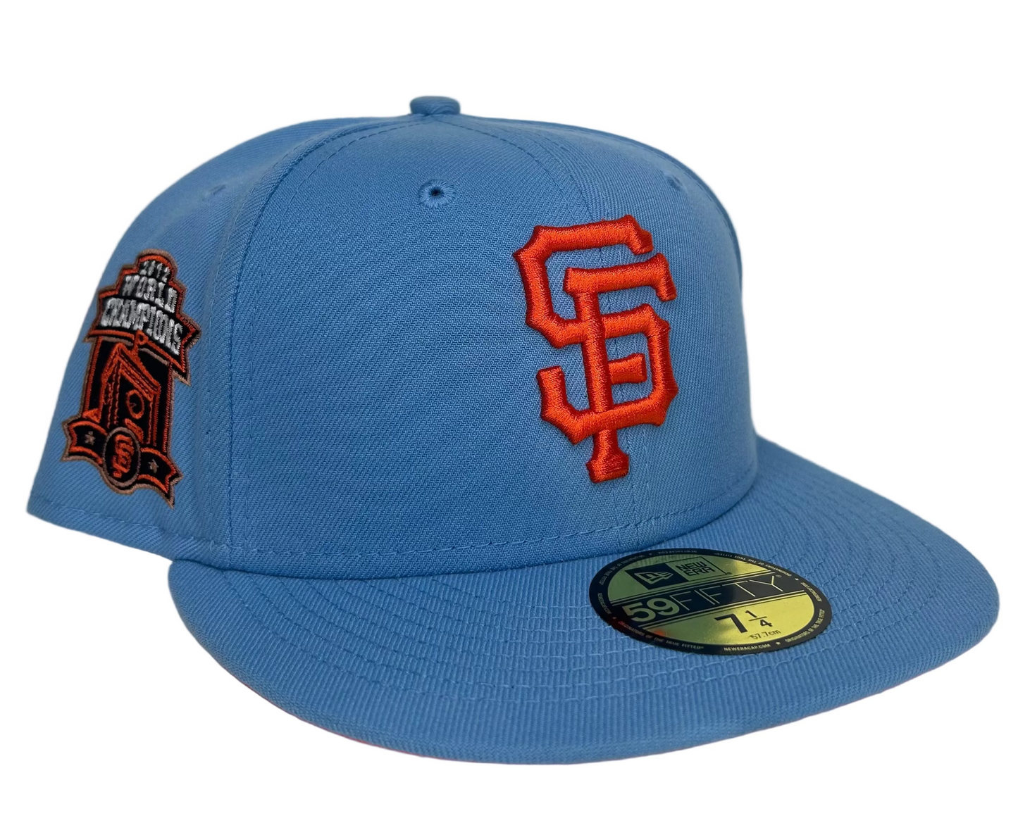 SAN FRANCISCO GIANTS 2012 WORLD CHAMPIONS SKY BLUE ORANGE BRIM NEW ERA FITTED HAT