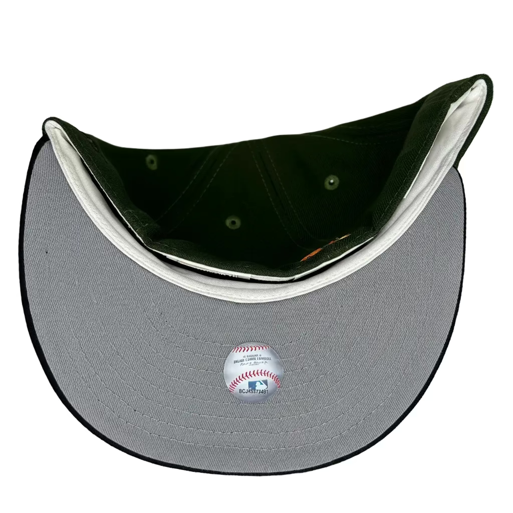 New Era San Francisco Giants  “ZILLA 2.0" 59FIFTY fitted hat with an olive green crown and a black visor.