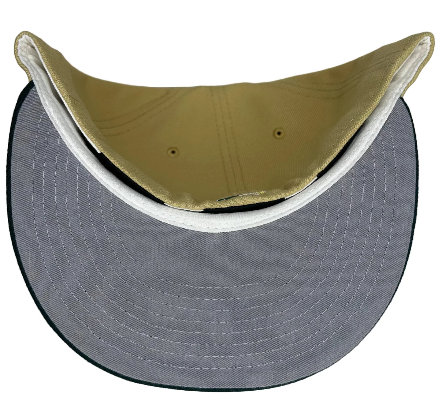 NEW ERA OAKLAND ATHLETICS 50TH ANNIVERSARY VEGAS GOLD PRIME TWO TONE EDITION 59FIFTY FITTED HAT.