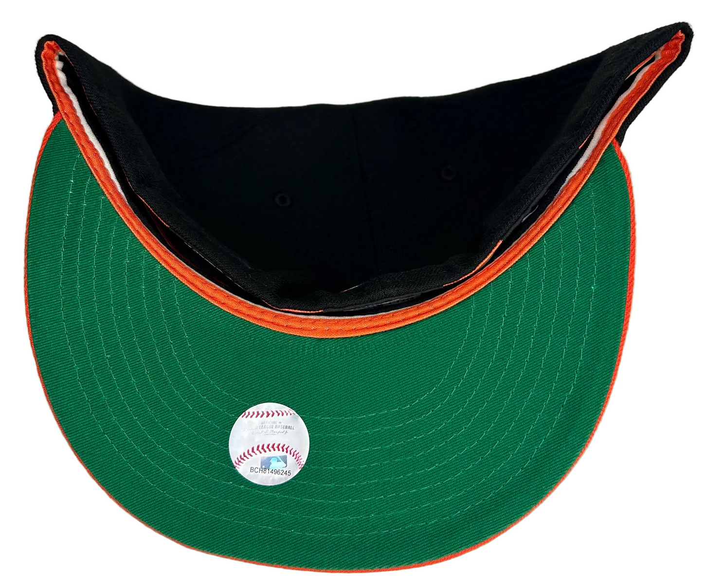 New Era San Francisco Giants 50th Anniversary retro script fitted hat.