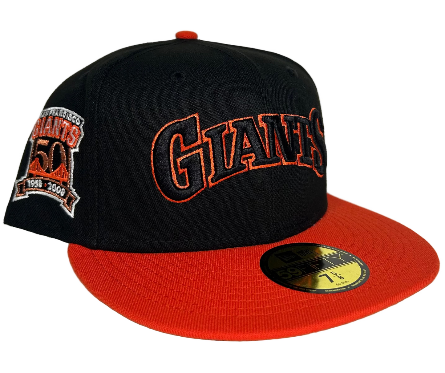 New Era San Francisco Giants 50th Anniversary retro script fitted hat.