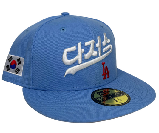 NEW ERA 59FIFTY LOS ANGELES DODGERS HC KOREAN FLAG PATCH KOREA SCRIPT HAT.