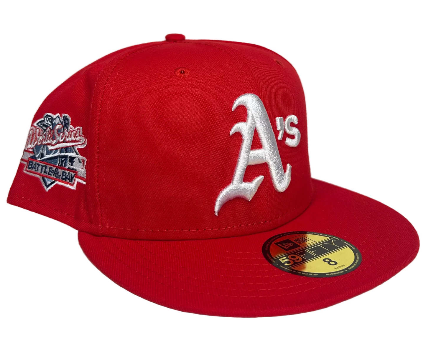New Era Oakland Athletics 59FIFTY fitted hat featuring a 1989 World Series side patch.