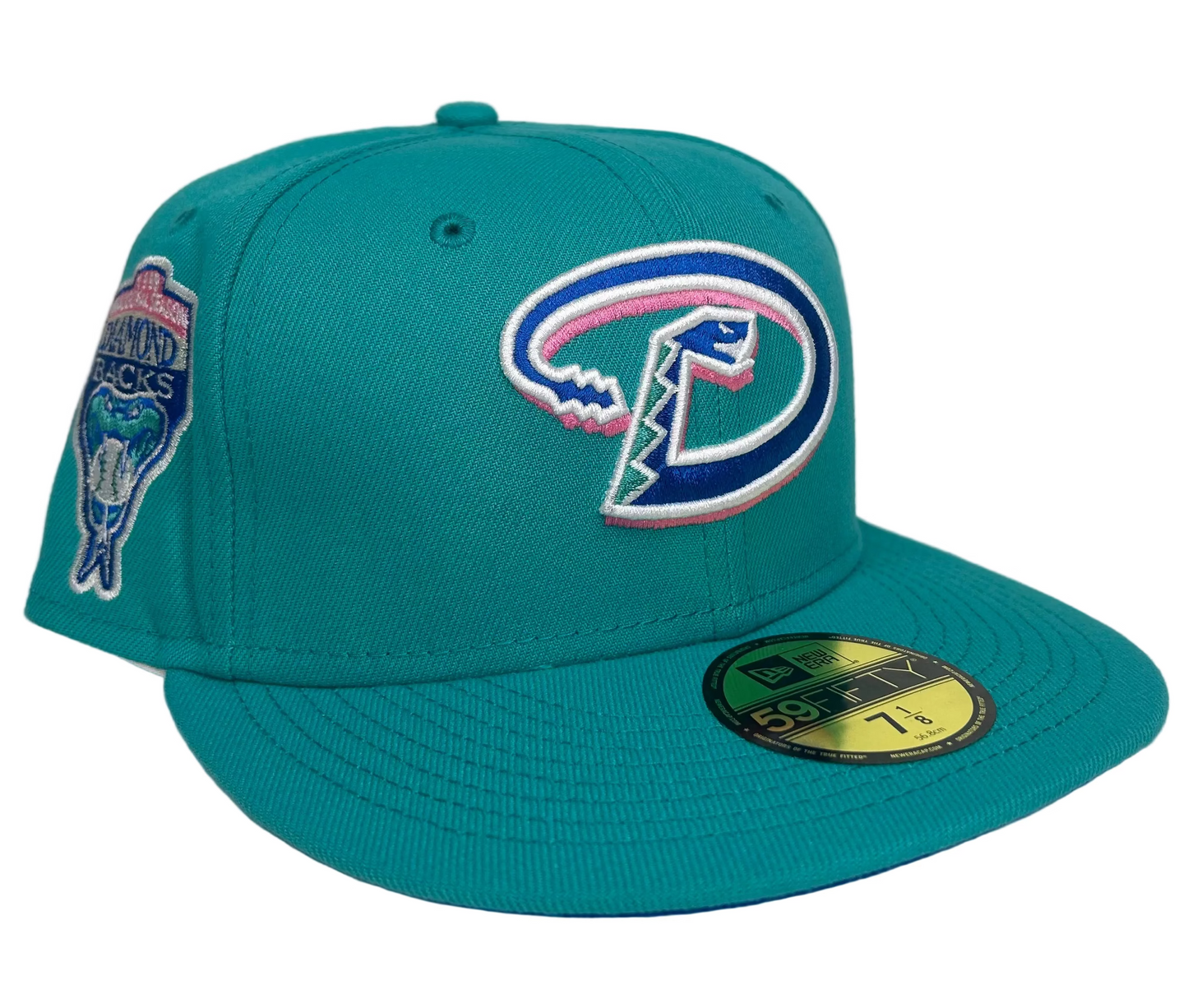 New Era 59Fifty Arizona Diamondbacks Inaugural Patch Pink UV D Hat.