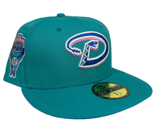 New Era 59Fifty Arizona Diamondbacks Inaugural Patch Pink UV D Hat.