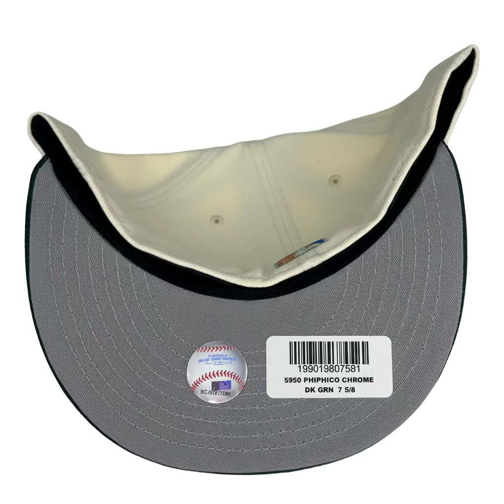 New Era Philadelphia Phillies 1996 All-Star Game 59FIFTY fitted hat with a cream crown and dark green visor.