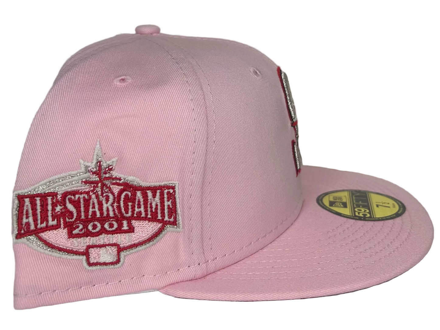 New Era HC "Strawberry Jam" Seattle Mariners 59Fifty fitted hats in pink.