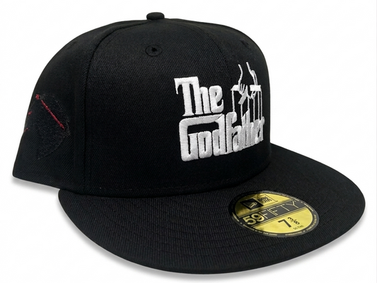 New Era The Godfather 59Fifty fitted hat featuring a black colorway and a special embroidered horse logo on the side.