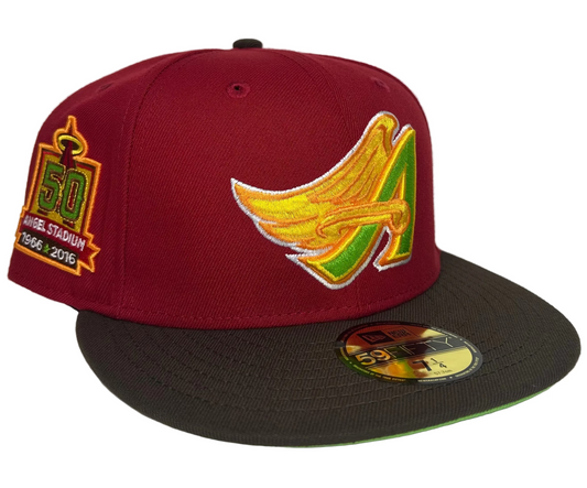 New Era Los Angeles Angels Taco Pack 50th Anniversary Stadium Patch HC Exclusive 59Fifty Fitted Hat