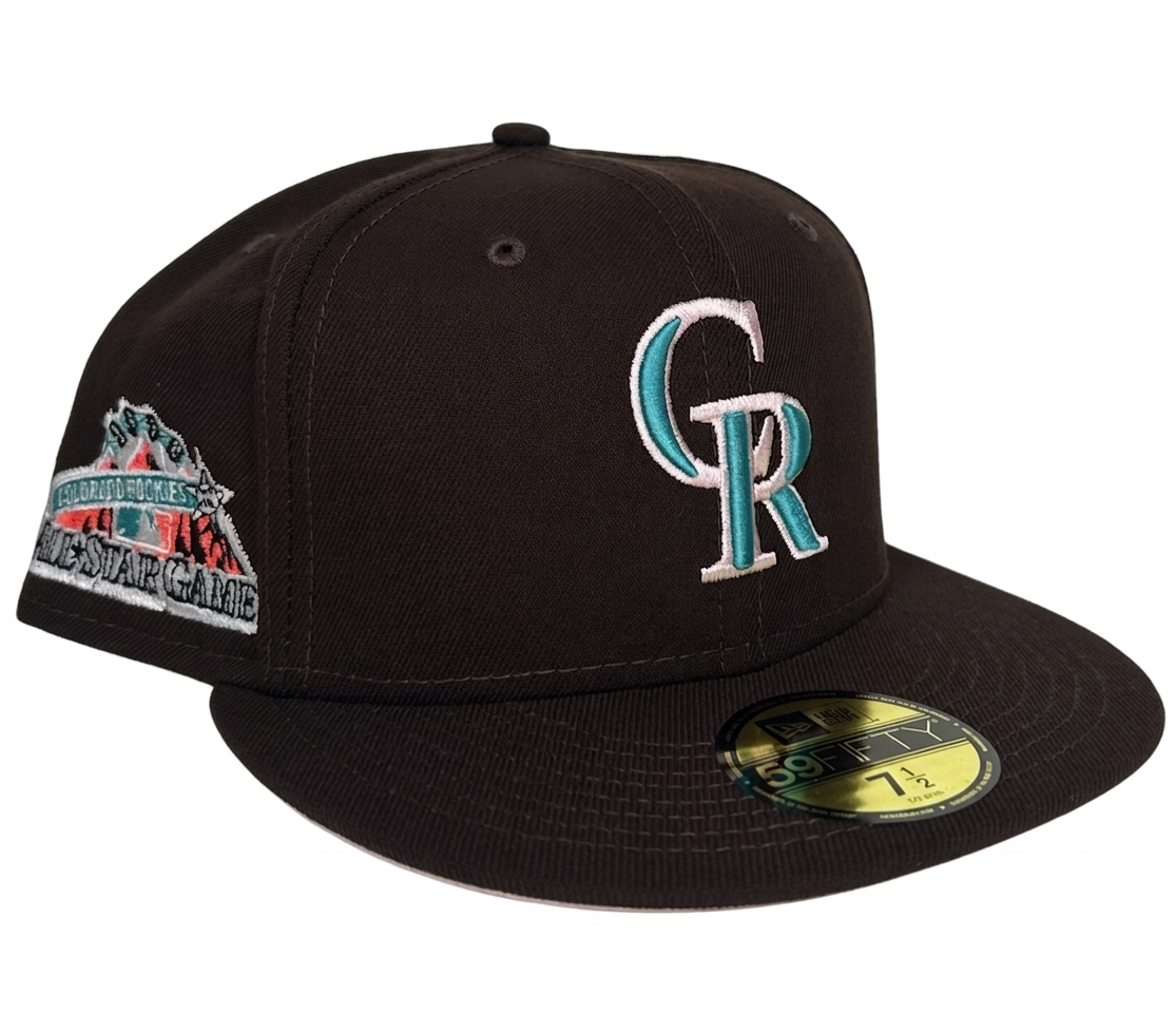 New Era Colorado Rockies 59FIFTY fitted hat features a 1998 All-Star Game side patch.