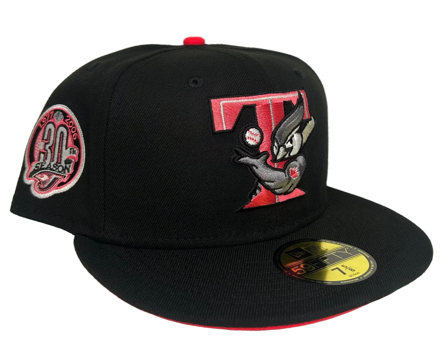 Toronto Blue Jays New Era Black MLB x Staple Collection 59FIFTY Fitted Hat.