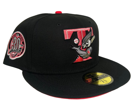 Toronto Blue Jays New Era Black MLB x Staple Collection 59FIFTY Fitted Hat.