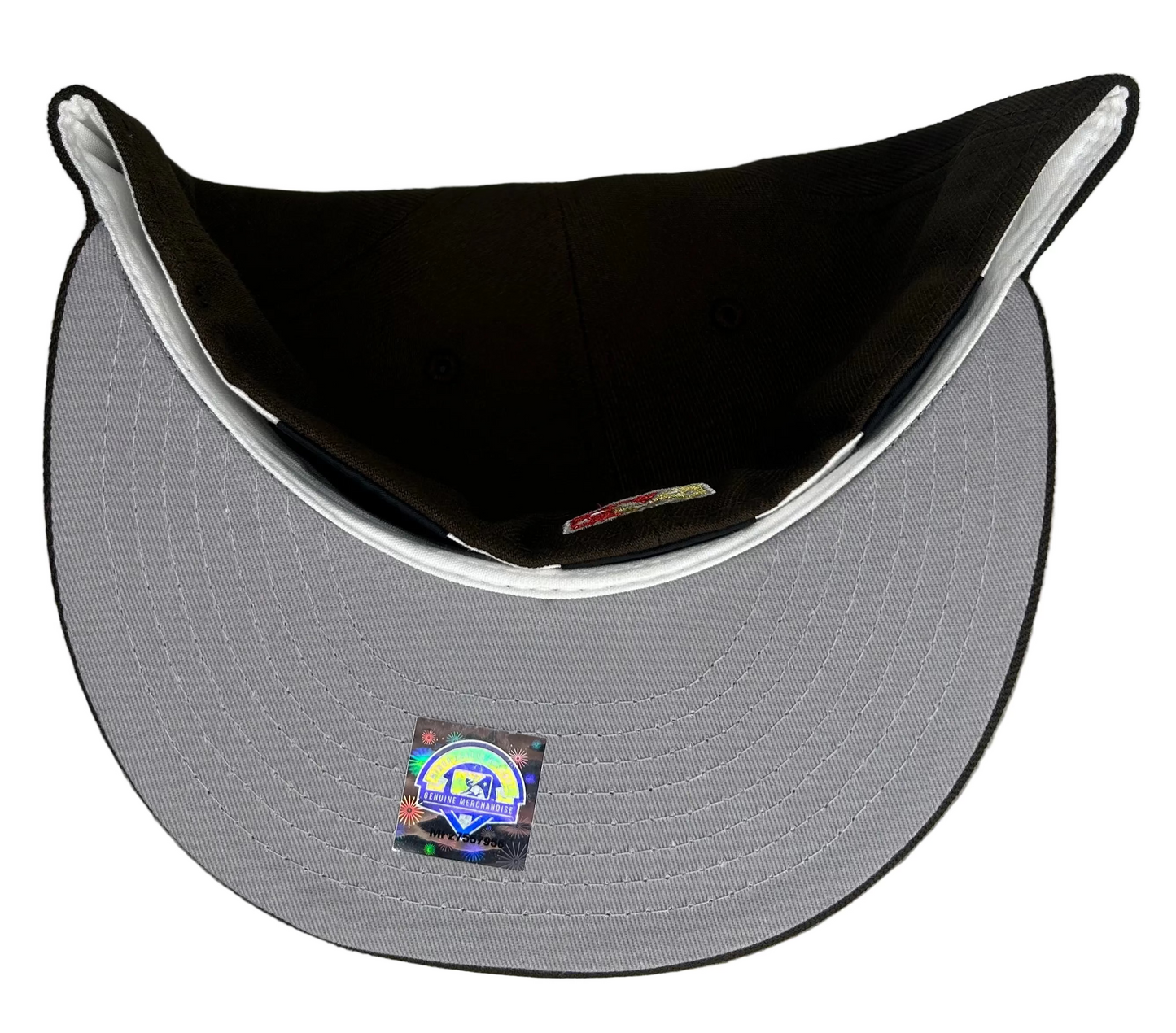 New Era El Paso Chihuahuas fitted hat features red and gold script embroidery.