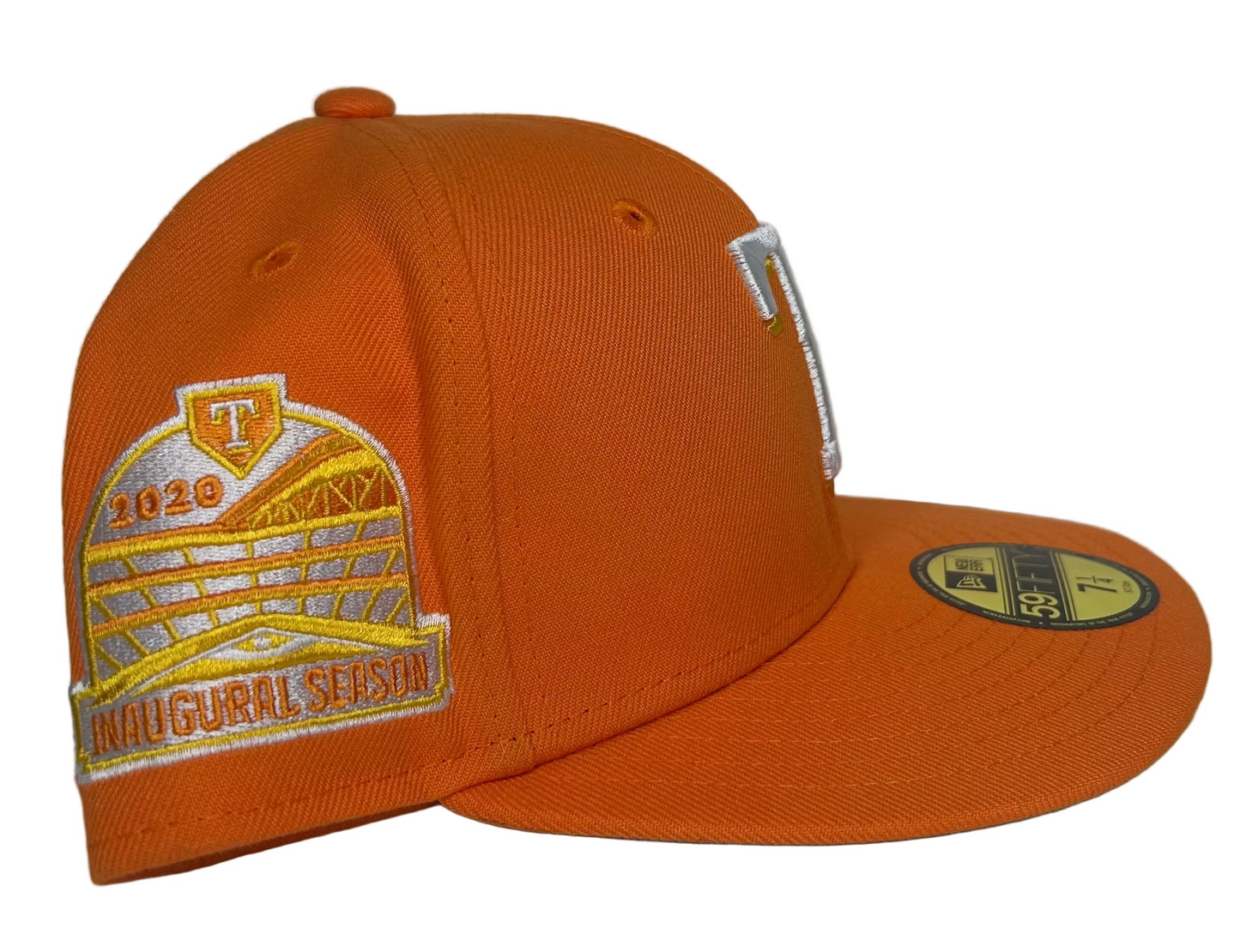 New Era Texas Rangers Burger Pack 2020 Inaugural Season Patch Hat Club Exclusive 59Fifty Fitted Hat.