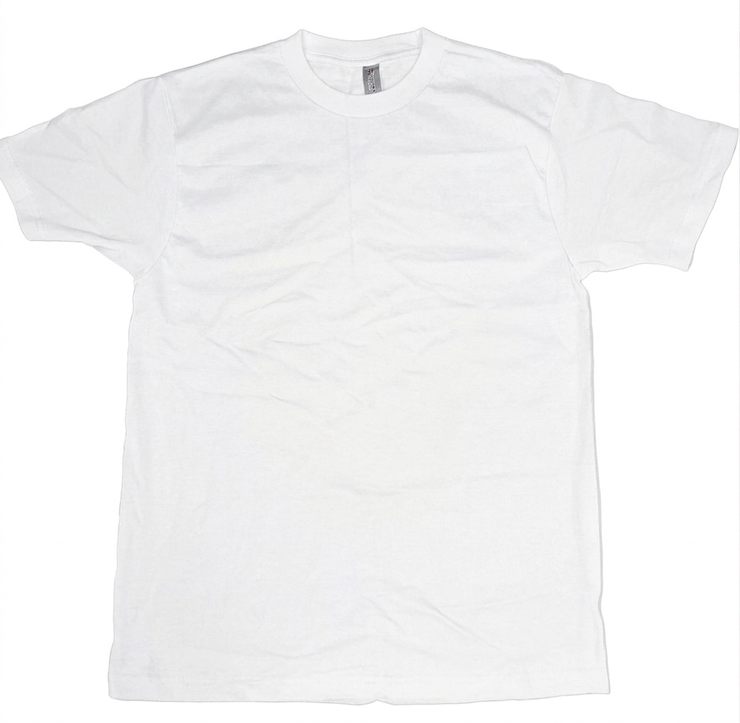 White crewneck t-shirt by Startex features a lightweight fabric construction.