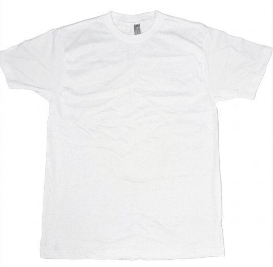 White crewneck t-shirt by Startex features a lightweight fabric construction.