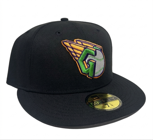 NEW ERA 59FIFTY CLEVELAND GUARDIANS ALTERNATE HAT - BLACK, GREEN, ORANGE - BLACK/GREEN/ORANGE /