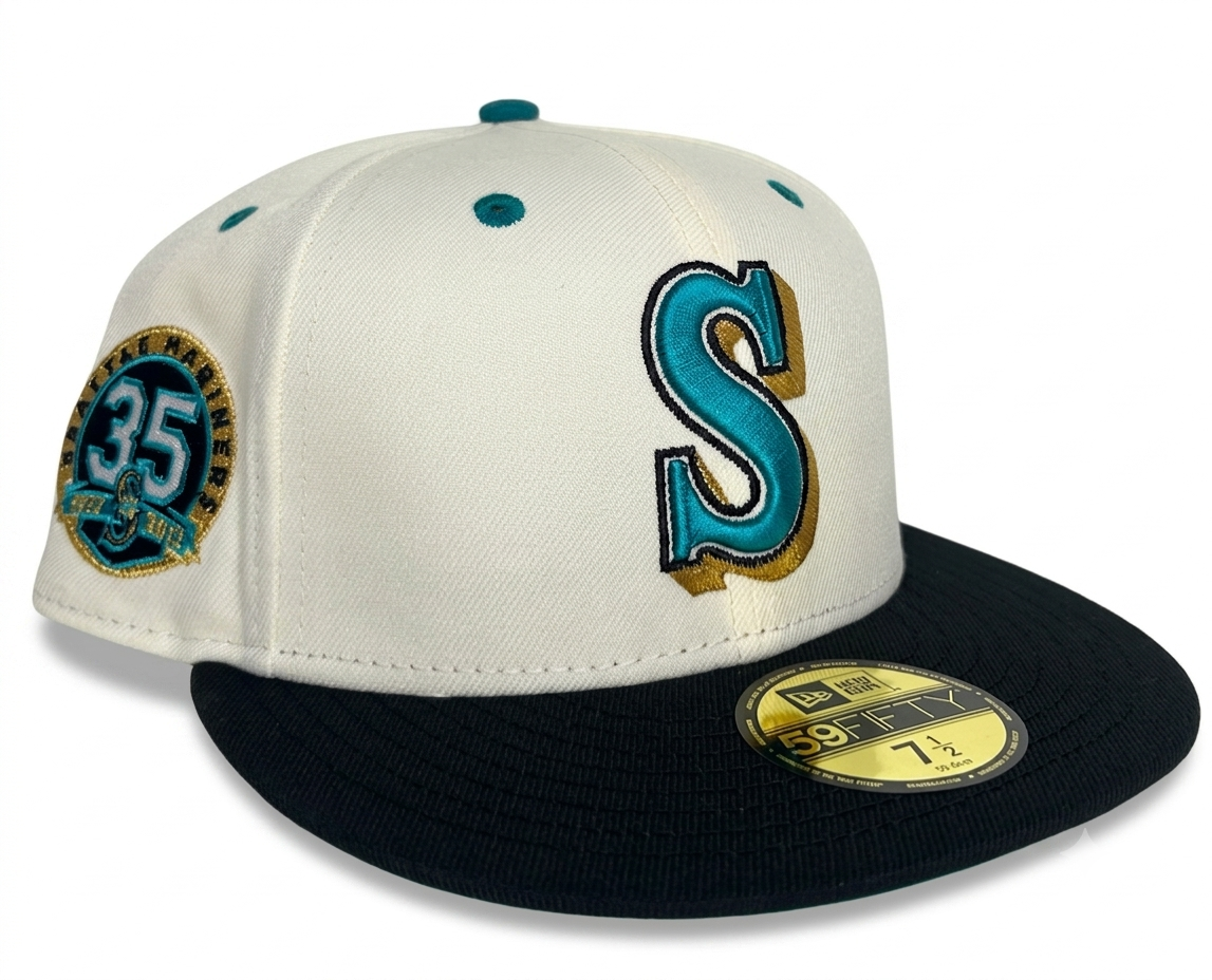 Seattle Mariners HC Tropics Ivory Black 2-Tone Teal UV 35th Anniversary.