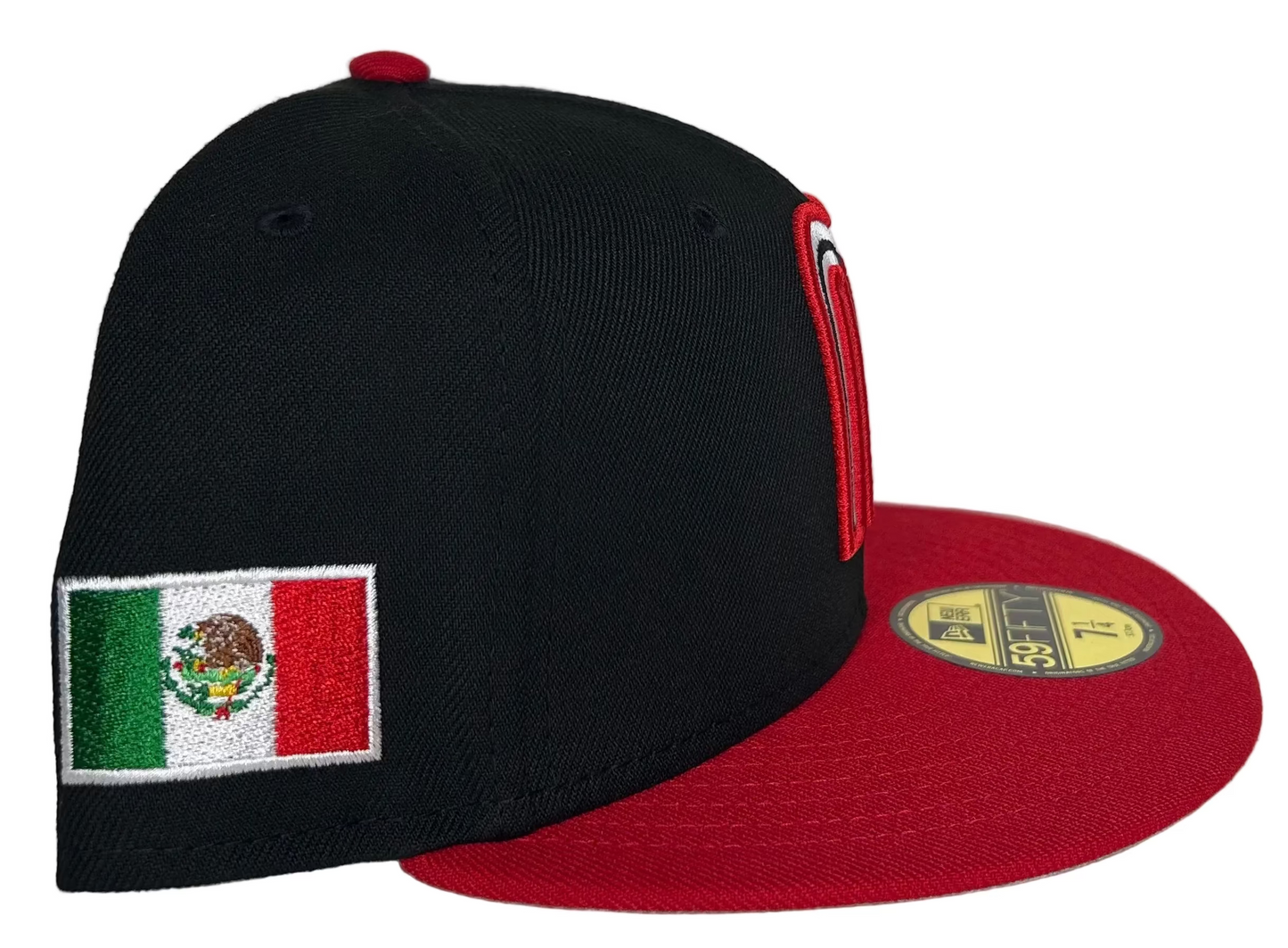 New Era 59FIFTY Fitted Mexico Hat featuring a distinctive "M" logo and a Mexican flag patch.